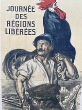 Affiche Propagande WWI   Guerre Régions Libérée Travail Auguste Leroux