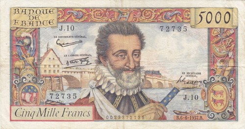 5000 francs henri du - 5000,