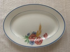 Ancien plat ovale champêtre coquelicots CGP salins 