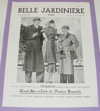 BELLE JARDINIÈRE VÊTEMENTS MODE GROUPE DONT HOMME PATINS A GLACE -1937 PUBLICITÉ