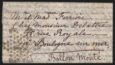 Ballon monté "Le Duquesne", 5/JANV./1871 sur lettre pour Boulogne-sur-Mer - TB