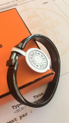 Hermès clic bracelet black - h,