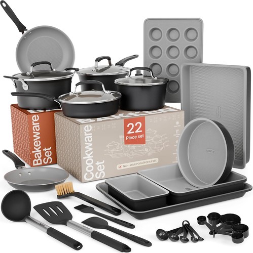 Pots and pans set piece - and, 22-piece