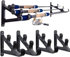 2 Paires Support Mural de Canne à pêche Montage Horizontal sur Le Mur de P