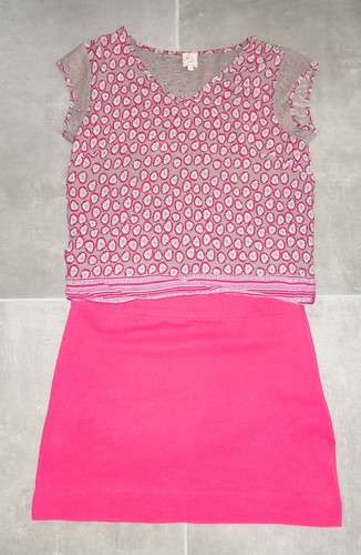 Robe rouge beige - rouge, et