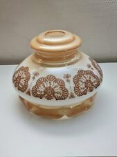 ANCIENNE SUSPENSION / ABAT-JOUR / GLOBE VINTAGE EN OPALINE BLANCHE ET NACRÉ 