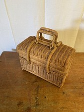 Panier Ancien Bressan Nasse De Pêche Rotin Osier Tressé Vintage #C619