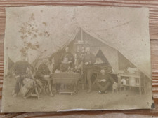 Photo militaire circa 1870-Chasseurs-Hussards-Sabre cavalerie-Bivouac Etat-Major