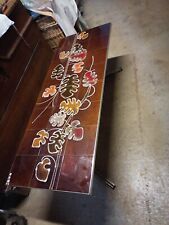 Grande table basse ceramique chromee signee 1970