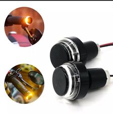 Clignotants Embout de Guidon a Led NOIR MOTO Harley Cafe Racer Tube Ø22 à Ø28