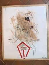 objet décoratif tableau fusain et fond de teint collage cosmétique