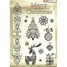 TAMPONS TRANSPARENTS MOTIFS NOËL JOY CRAFTS  12x16cm (127)