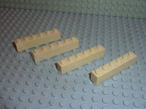 Lego brick x 6 tan - 4,