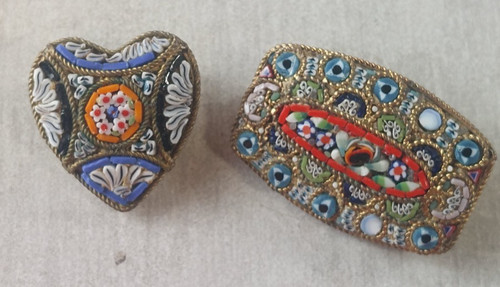 Lot broches décor fleurs - lot,