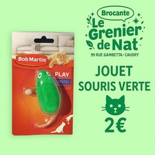 Jouet souris verte pour chat