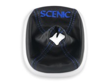 RENAULT SCENIC 2 II SOUFFLET LEVIER DE VITESSE EN CUIR BRODERIE FIL BLEU FONCE