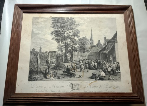 Gravure ancienne fête - gravure,