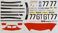 Décalques pour Opel GT 1/18 - Gruppe IV Steinmetz 1972 Décalcomanies INTERDECAL