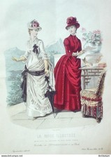 Gravure Mode illustree 1884 #
