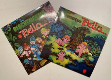 Lot 2 pochettes de 4 x 2 disques poupée  Bella, "Discothèque Bella", N°1 et N°2