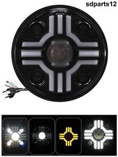 Phare Avant LED Rond 65W 7" Feu de Route Croisement Diurne DRL Moto Auto VTT 4x4
