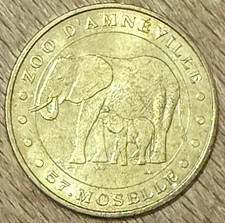 MDP 2007 AMNEVILLE ZOO ÉLÉPHANTS MÉDAILLE MONNAIE DE PARIS JETON MEDALS TOKENS