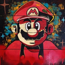 Tableau street art sur bois