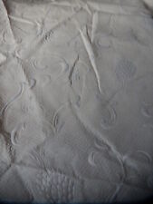 COUPON PIÈCE TISSUS ATELIER TAPISSERIE DAMASSE BLANC ANANAS DÉCORATION SIÈGES 