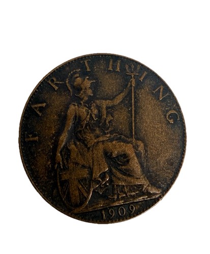 1909 rare pièce - de, farthing