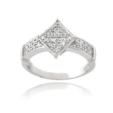 925 Argent 1/4ct Diamant Losange Promesse Bague