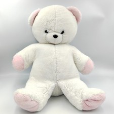 Ancienne peluche ours rose blanc NOUNOURS 48 cm - 34351