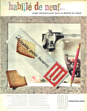 Publicité Advertising 0825  1957 Lu  véritable petit beurre habillé de neuf