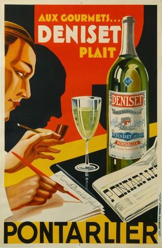 Affiche ancienne entoilee anis - ancienne,