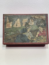 Jeu De Loto Boite Bois Ancien Illustration Marine Marque MSL vintage Années 1920