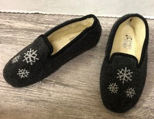 DESTOCKAGE PANTOUFLE FEMME @ CHAUSSONS PURE LAINE VIERGE GRIS FONCE ETOILE EN 37