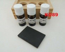 coffret bois à tester les or 14 18 24 K + pierre de touche + flacons codigouttes