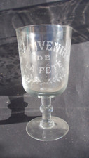 1880 Superbe drageoir verre gravé Souvenir de la Fête Mariage Communion 21 cm !