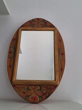 Miroir Ancien Cadre Bois Décoration Vintage 1970