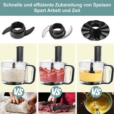 SNDOAS Robot de cuisine 8 en 1 Litres Multifonctionnel Mélangeur et Pétrin 800W