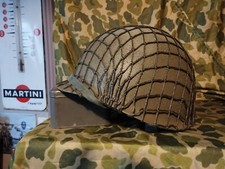 Casque  US M1 complet après guerre avec Liner et filet moyen   ww2 .