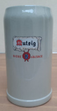 CHOPE GRES BIERE MUTZIG  1 LITRE BIERE ALSACE BRASSERIE TEGESTOPHILE