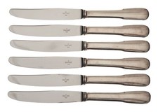 Ravinet d'Enfert 6 Couteaux Uniplat Métal Argenté Fromage Dessert Entremets 21cm