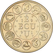 France, Médaille, Ecu Europa, Marianne, 1991, venetian bronze, SPL