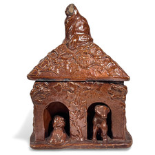 Pot à Tabac Grès de Beauvaisis 1860 Niche Chien Chat era Jules Ziegler  Absynthe