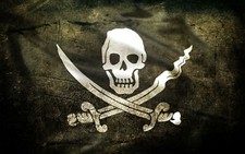 Plaque métal drapeau pirate