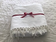 Ancien boutis piqué Marseillais blanc Monogramme BR