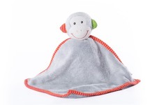 Doudou plat singe gris orange