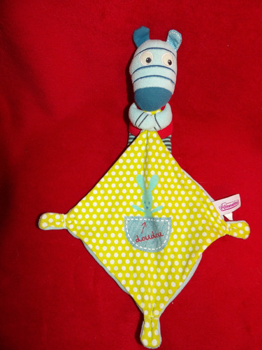 Doudou peluche pommette zèbre - peluche,