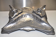 ancien encrier art nouveau en ètain esprit Mucha