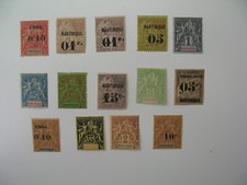 Lot timbre ancien Martinique